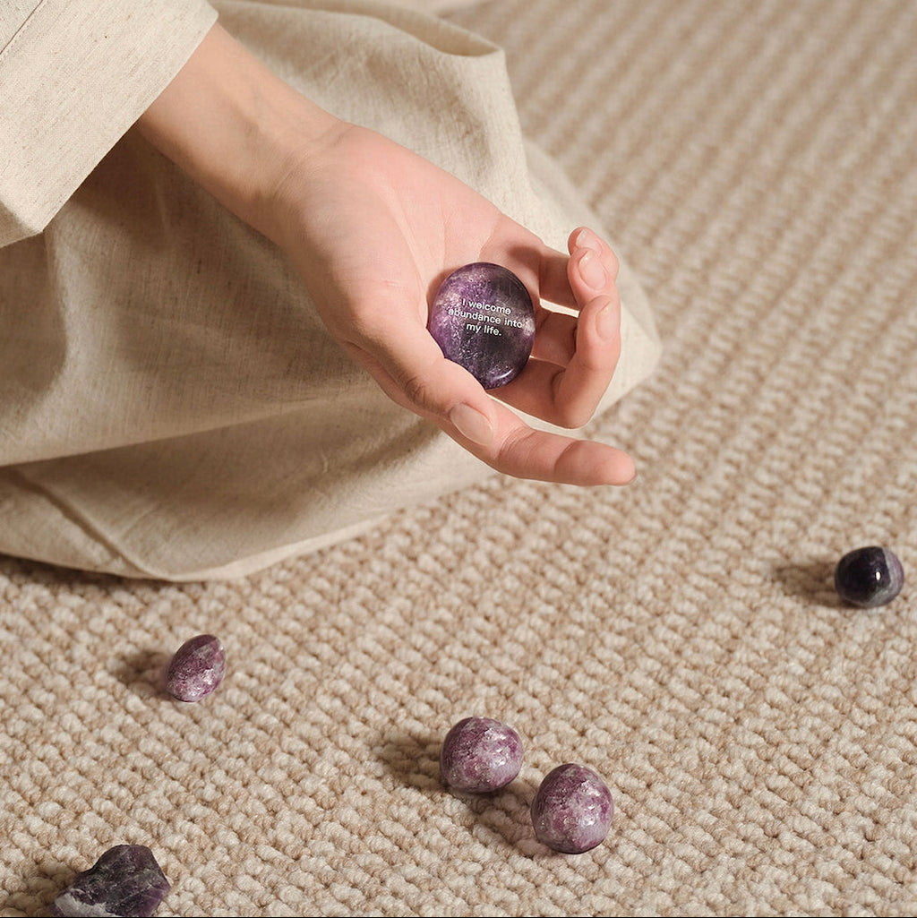 Starlit Dream Series – Meditation Stone Set (Quartz, Prehnite & Lepidolite)