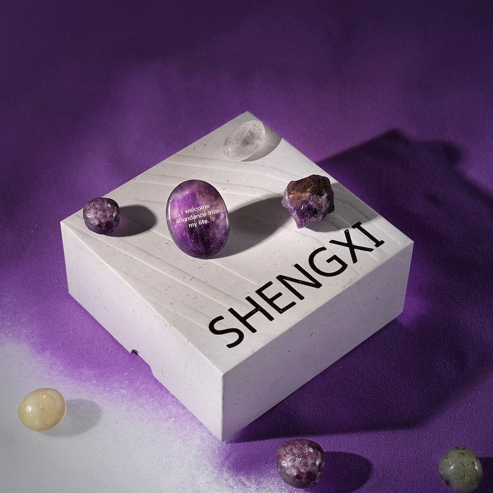 Starlit Dream Series – Meditation Stone Set (Quartz, Prehnite & Lepidolite)