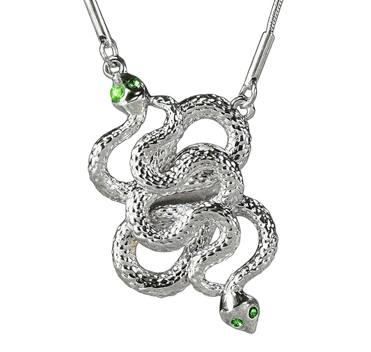 Material： Copper, Stainless Steel, Crystal Stone
Race Type:&nbsp; Running

Twin serpents reflected in the mirror,
their jade-colored eyes shimmering like illusions.
In India, the sacred serpent Naga
guards all waters and treasures,
honored as a divine protector in Hindu culture.


