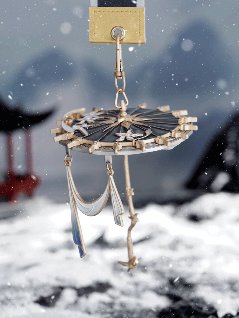 The medal is designed in the form of a traditional Chinese oil-paper umbrella,
breaking conventional forms and imbuing the piece with unique artistic vitality.

The floral element on the umbrella handle is thoughtfully designed,
and can be detached and worn as an earring.