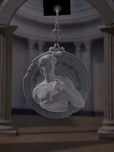 Continuing the design style of the Art Museum series,
this medal draws inspiration from iconic sculptural forms and is crafted using three-dimensional embossing.
Rendered in matte white and pearlescent white,
it faithfully captures the refined texture of the original sculpture.
