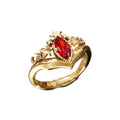 The medal is crafted in a vintage gold finish, with exquisite workmanship and a superior tactile feel.
The Queen Ring combines the design of maple leaves and red gemstones.
The intertwining red and gold hues evoke the intensity of blazing fire and the glow of a setting sun,
creating a passionate and profound beauty
—symbolizing the vitality of life.