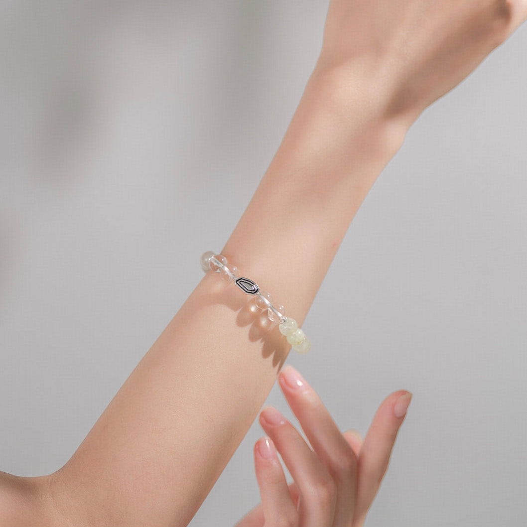 Wish Fulfilled Series - Joy of Life – Prehnite & Moonstone Crystal Bracelet