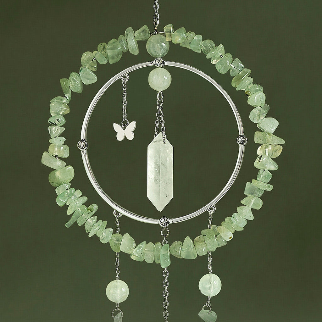 Verdant Forest Series – Prehnite Crystal Wind Chime Bell
