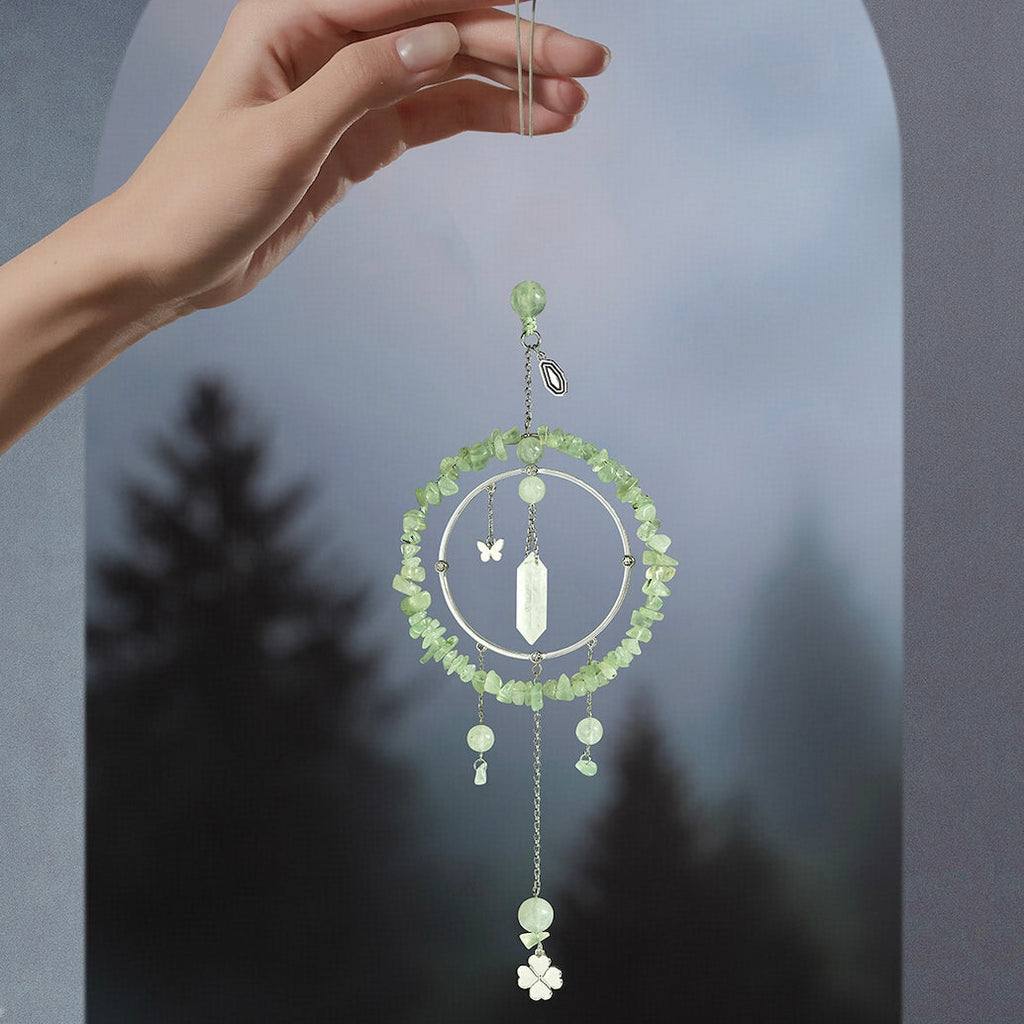 Verdant Forest Series – Prehnite Crystal Wind Chime Bell