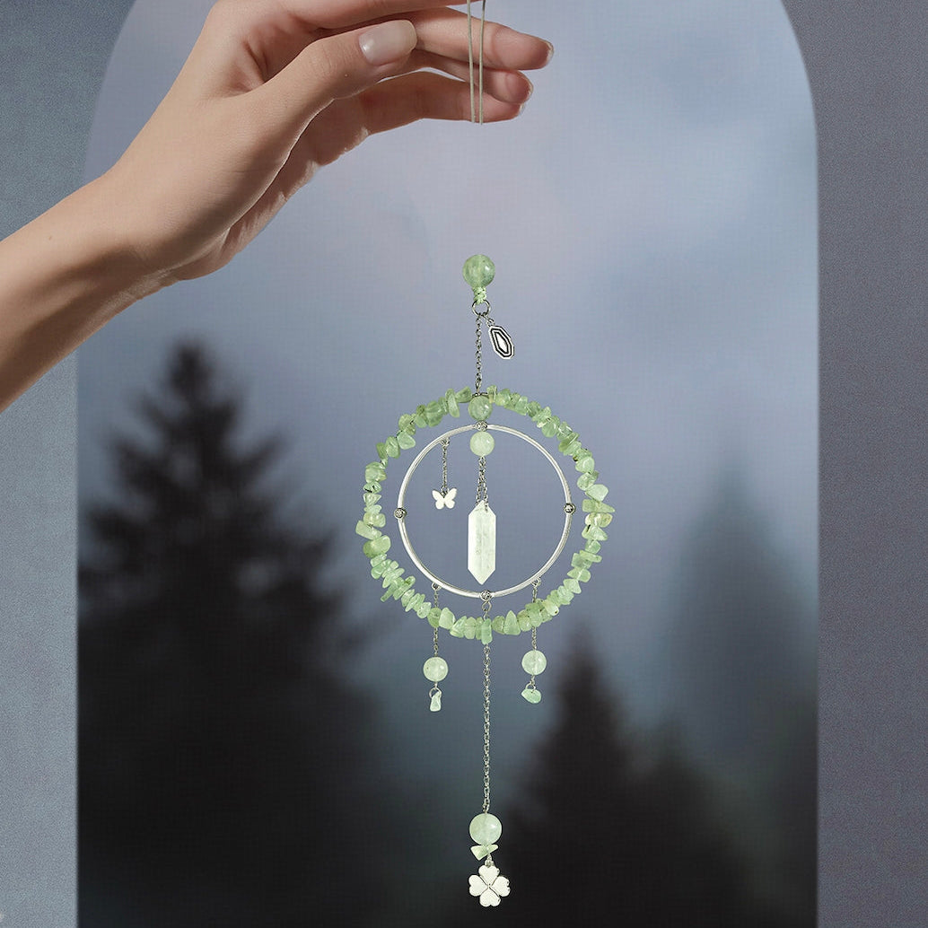 Verdant Forest Series – Prehnite Crystal Wind Chime Bell