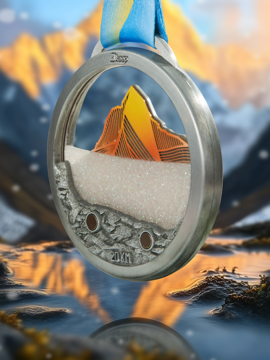 On this journey toward a sacred place in the heart,
they become devoted riders braving the elements.
The “mountain bike” element echoes the theme
and is detachable,
allowing it to be used separately as a fridge magnet.